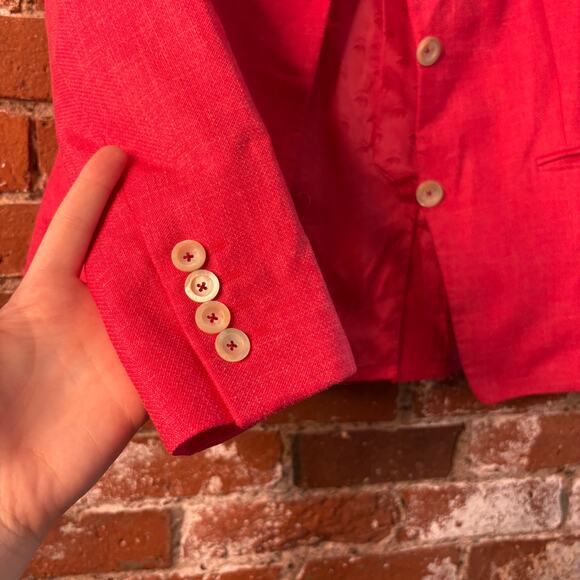 Brooks Brothers Stellita Fit Loro Piana Summertime Blazer in Ruby Pink Sz 4 - Picture 9 of 12